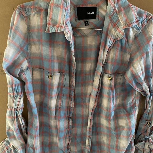 HURLEY LONG SLEEVE PLAID SIZE SMALL - Picture 2 of 7